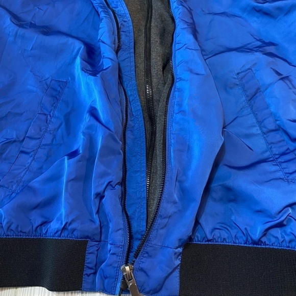 Zara Man Blue Hooded Bomber Jacket Men's size XL - Picture 4 of 7